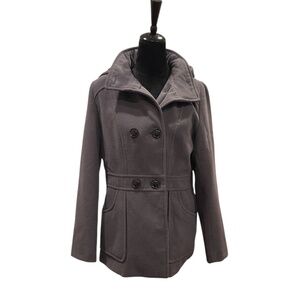 Metaphor Gray Hooded Peacoat M